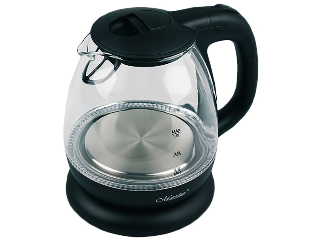 Чайник электрический Maestro BLACK стеклянный 220-240В, 50Гц, 1100Вт 1л