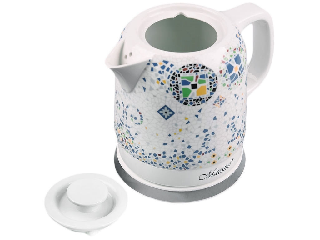 Чайник электрический Maestro керамический с узором (дисковый нагреватель), 1200Вт 1,5л