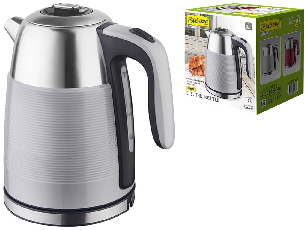 Чайник электрический Maestro металлический (дисковый нагреватель) 2200Вт 1,7л