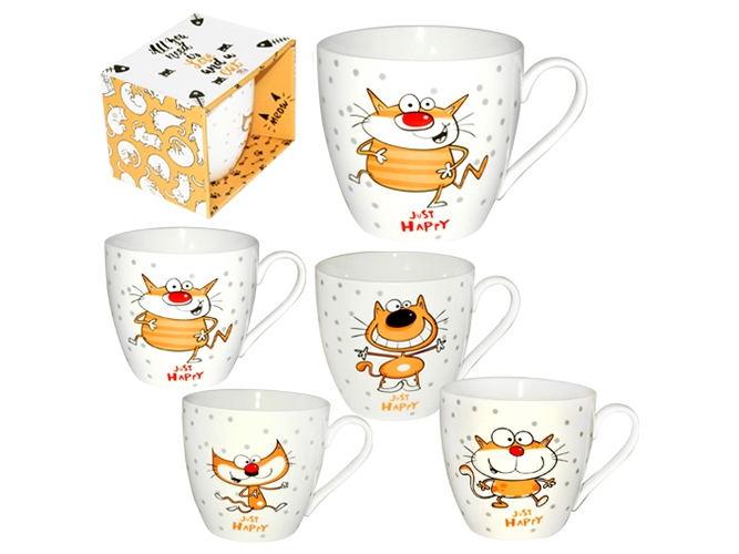Чашка Happy Cat в подарунковій упаковці 450мл