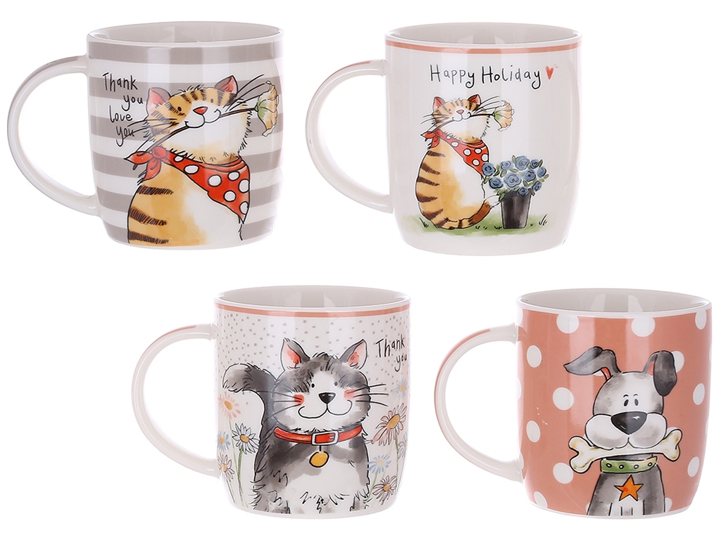 Чашка Cats&Dogs, 365мл, 4 дизайни (ціна за 1шт)