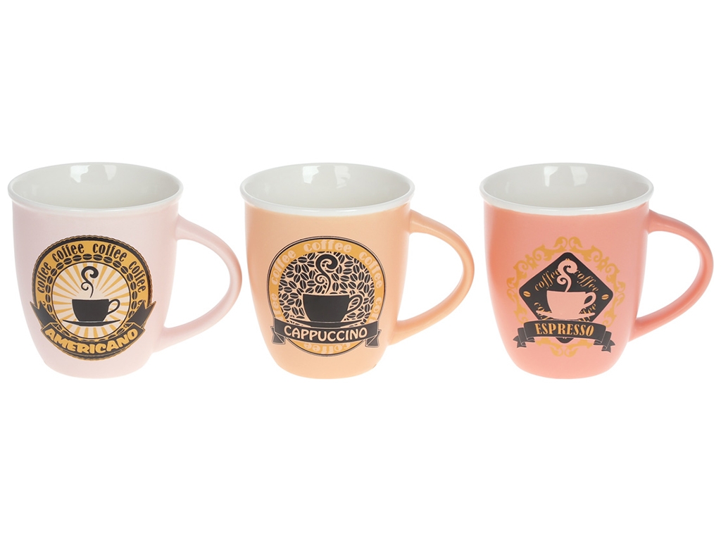 Чашка Coffe, 380мл, 3 дизайни