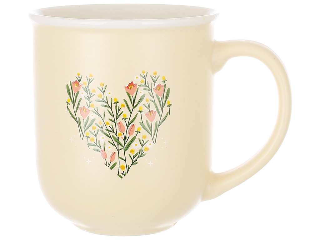 Чашка Heart, 400мл, колір - кремовий