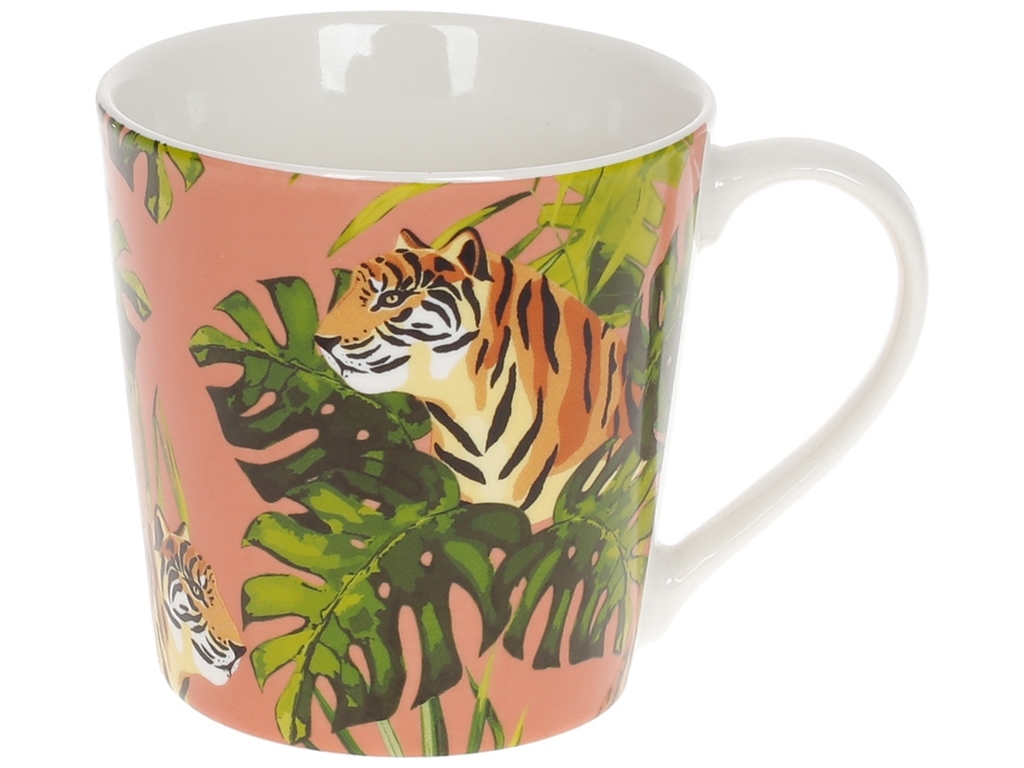 Чашка Тигр, 390мл, колір - рожевий
