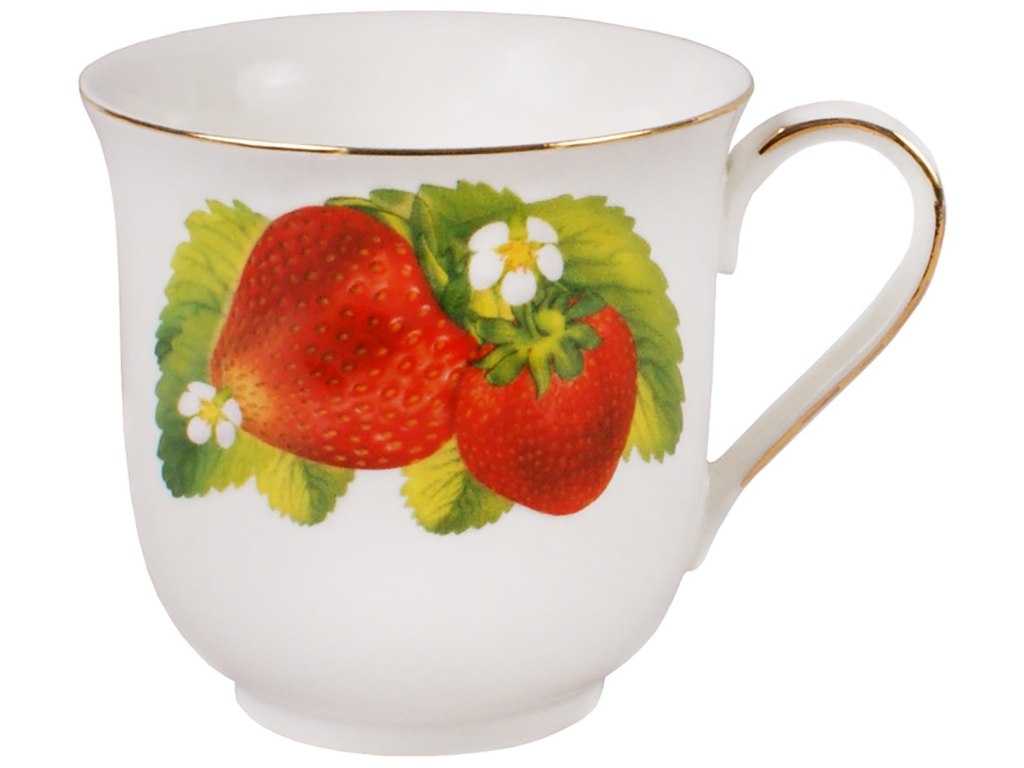 Чашка с фактурным рисунком Клубника, 320мл