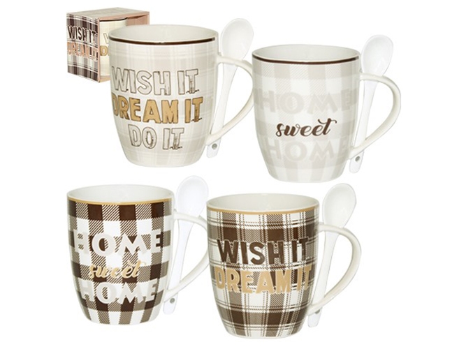 Чашка с ложкой Милый дом 400мл