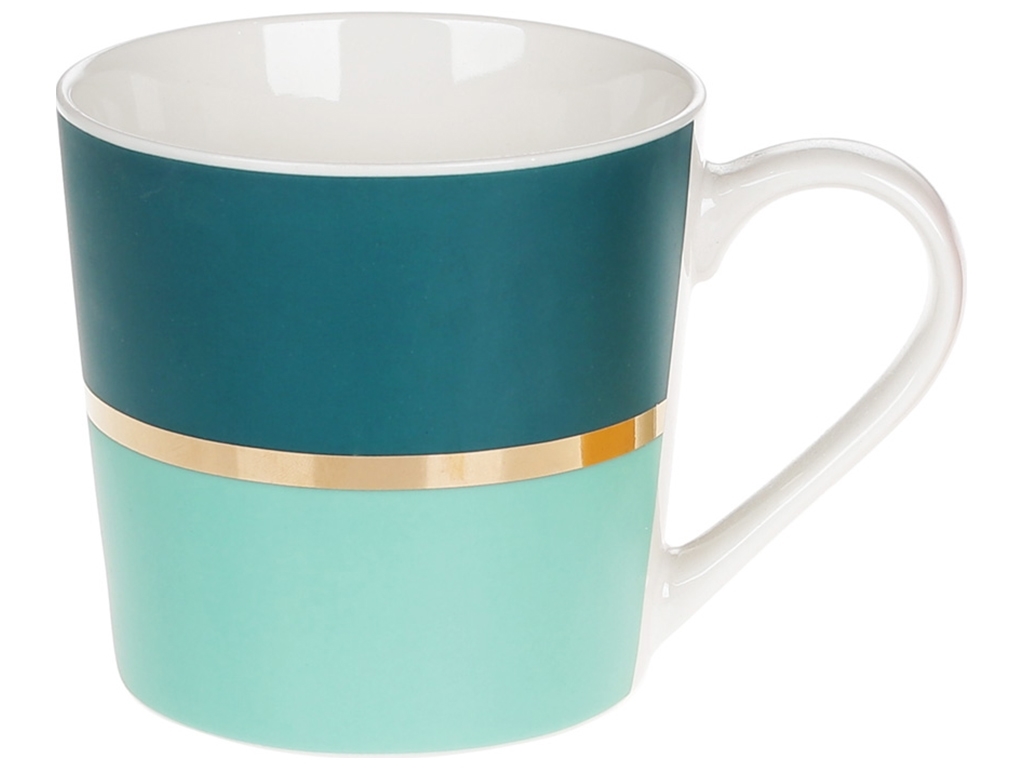 Чашка Золотая Линия, 350мл, цвет - бирюза