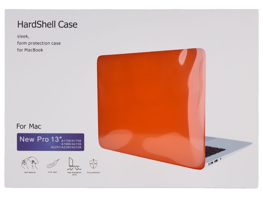 Чехол HardShell Case for MacBook 13.3 Pro (A1706/A1708/A1989/A2159/A2289/A2251/A2338) Цвет Orange