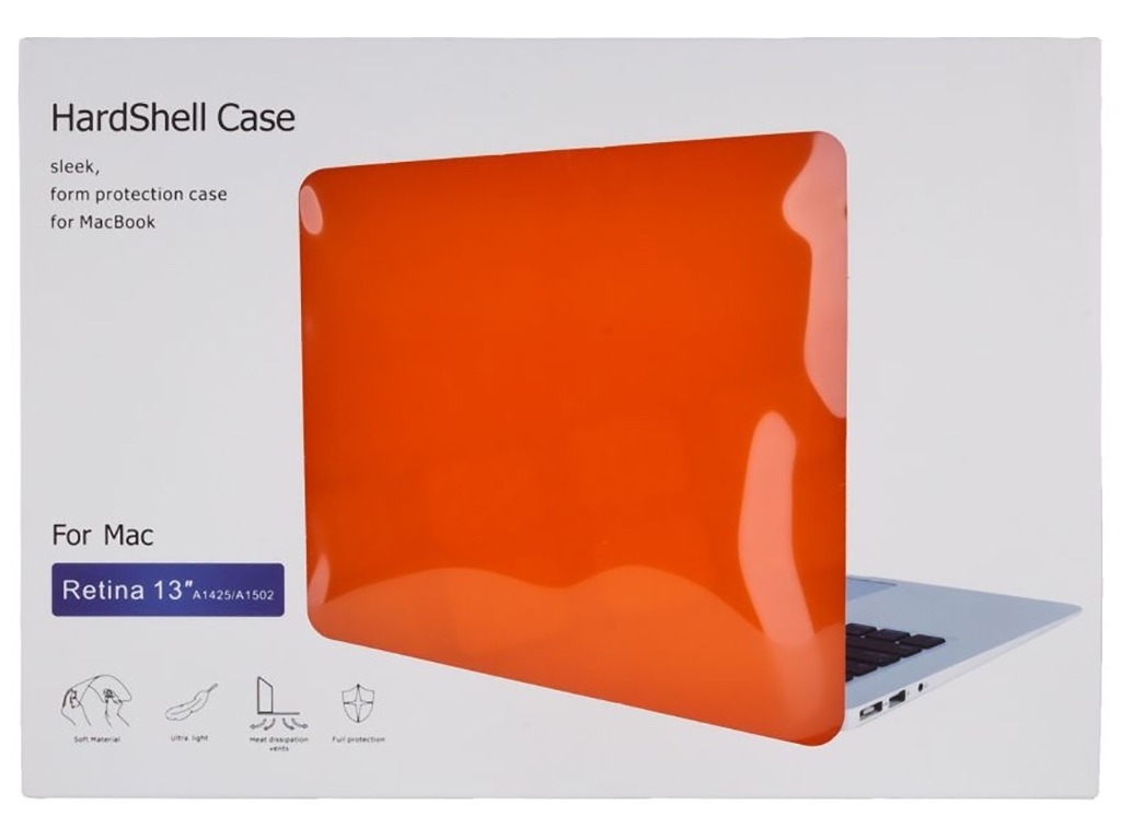 Чехол HardShell Case for MacBook 13.3 Retina (A1425/A1502) Цвет Orange