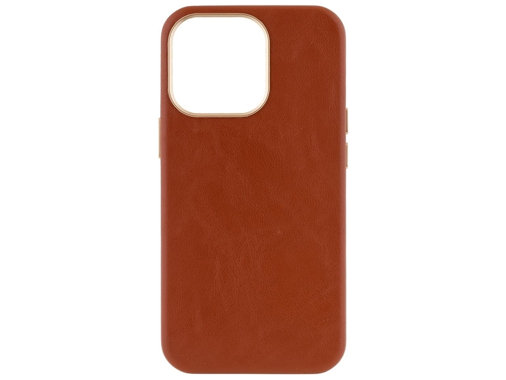 Чехол Leather Case Gold Buttons для iPhone 13 Pro Цвет 2, Brown