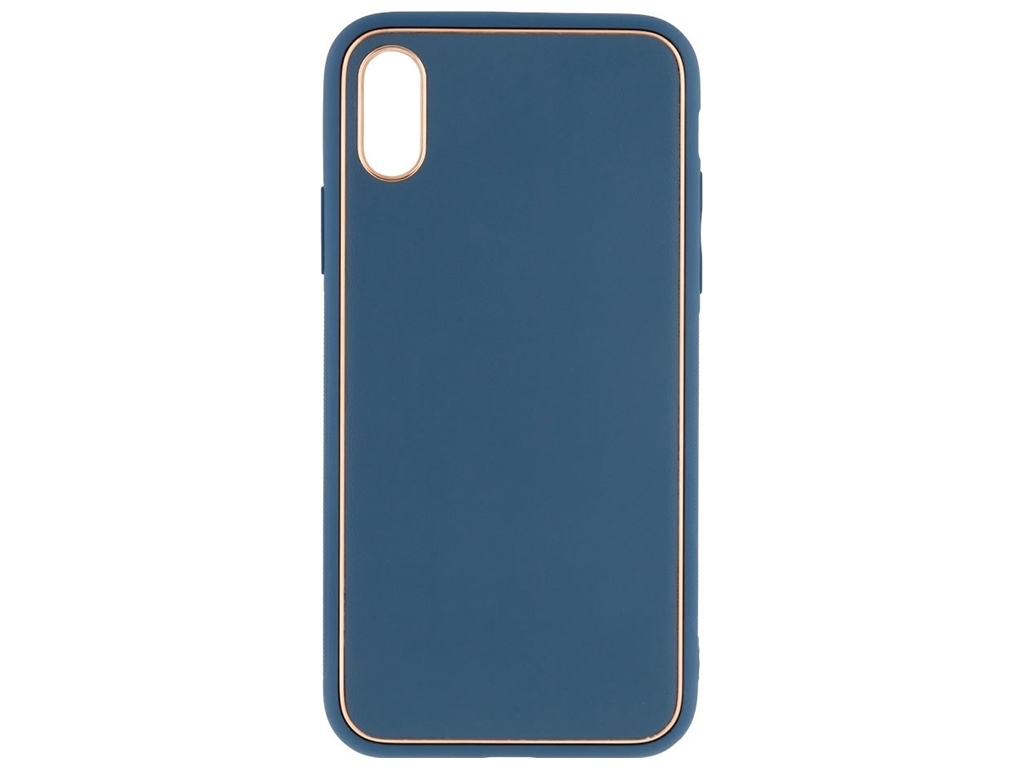 Чохол Leather Gold with Frame without Logo для iPhone X/Xs Колір 14, Navy Blue