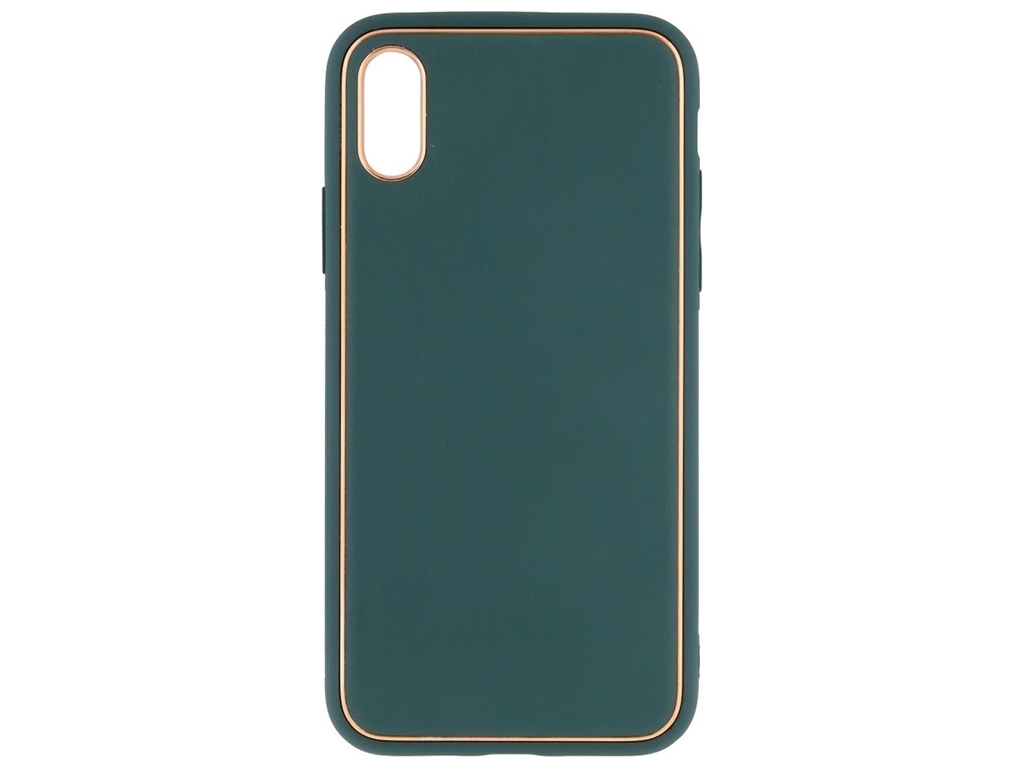 Чехол Leather Gold with Frame without Logo для iPhone X/Xs Цвет 5, Dark Green