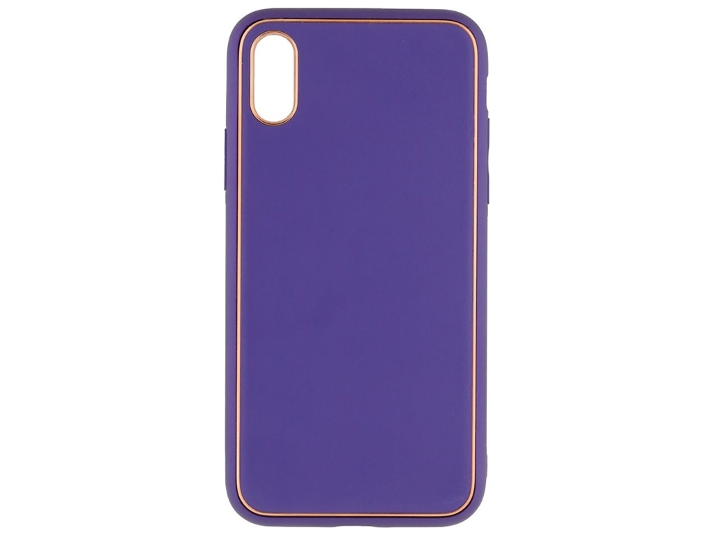 Чохол Leather Gold with Frame without Logo для iPhone X/Xs Колір 7, Purple