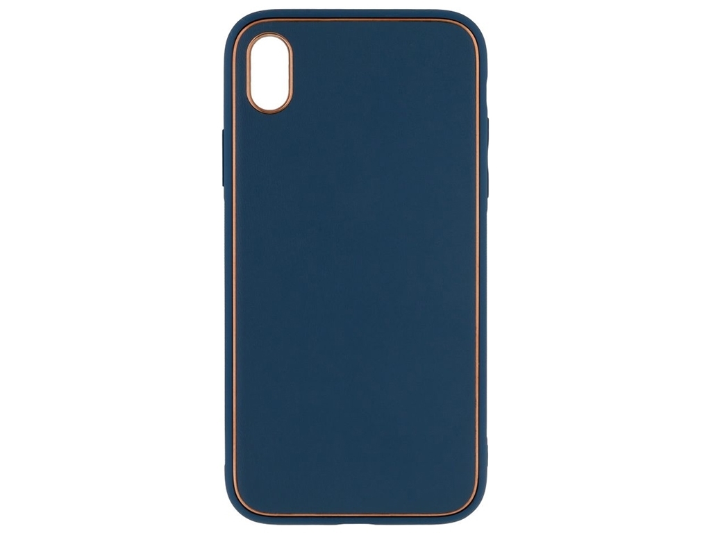 Чехол Leather Gold with Frame without Logo для iPhone Xr Цвет 14, Navy Blue