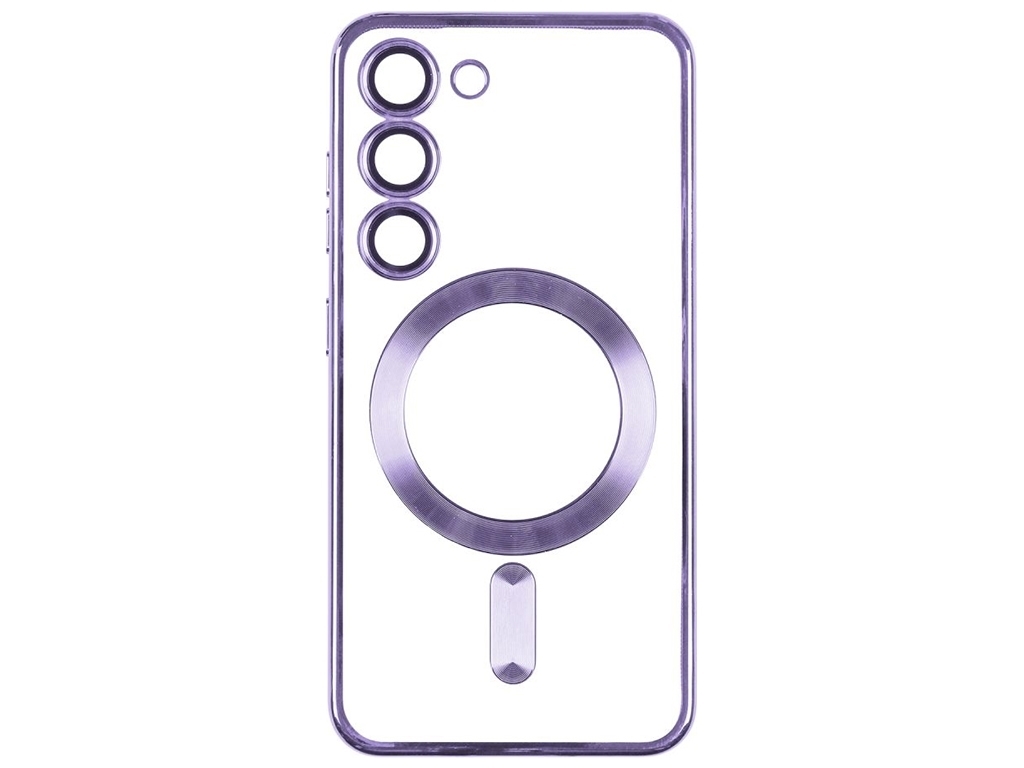 Чехол TPU Metallic Full Camera with Magsafe для Samsung Galaxy S21 Цвет Purple