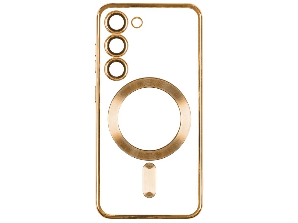 Чехол TPU Metallic Full Camera with Magsafe для Samsung Galaxy S21 Цвет Gold