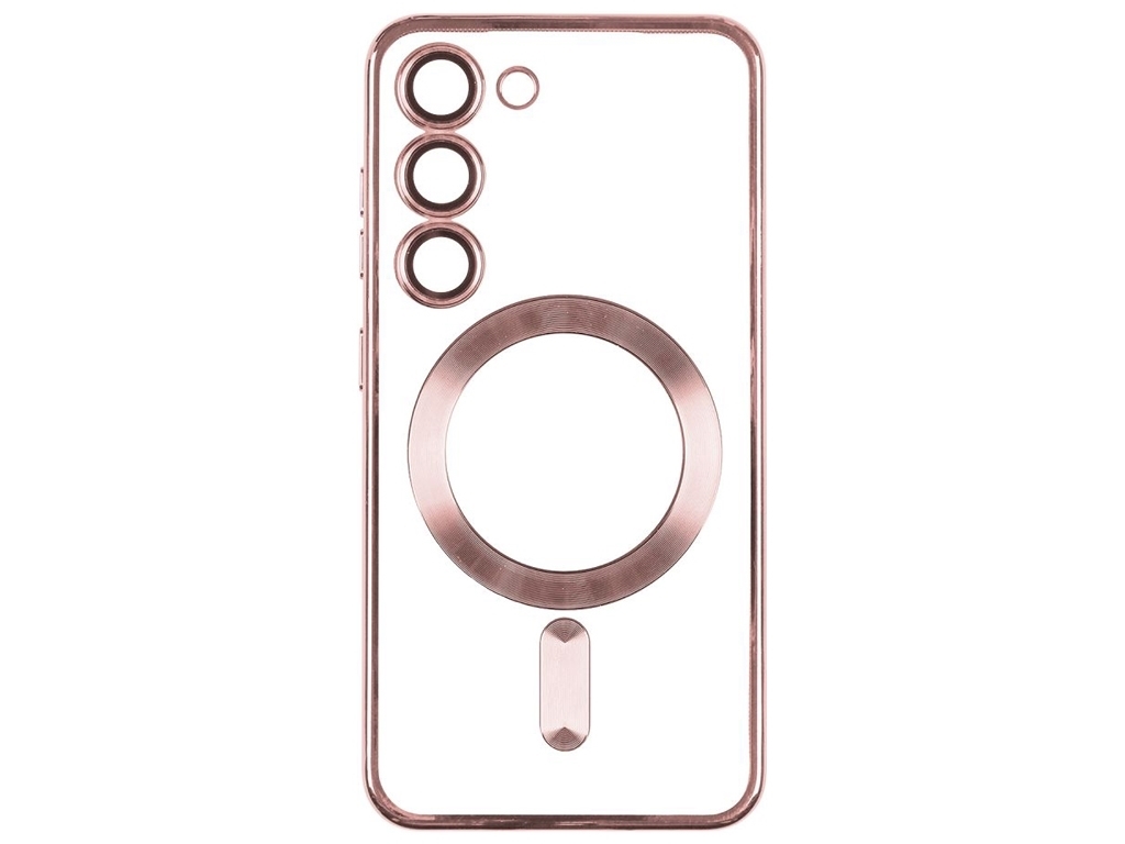 Чехол TPU Metallic Full Camera with Magsafe для Samsung Galaxy S23 Ultra Цвет Rose Gold