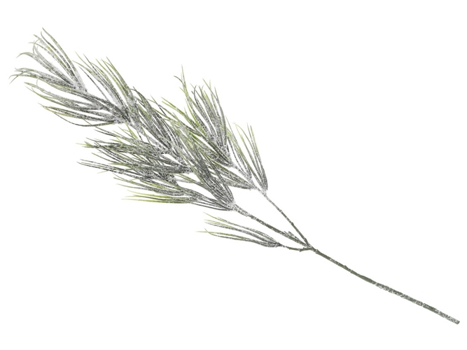 Декоративна гілка Італійської сосни в інеї з глітером, 72см