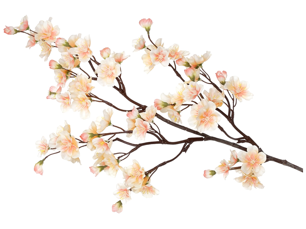 Декоративная ветка Сакуры, 76см, цвет – кремовый