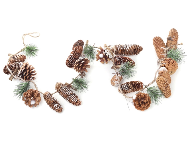 Декоративная гирлянда из шишек и веток, 130см