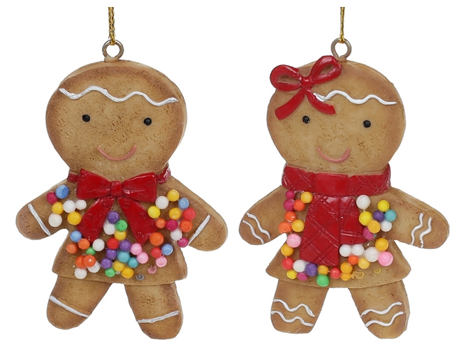 Декоративная подвеска Пряничный Человечек, 8см, 2 дизайна, цвет - светло - коричневый (цена за 1шт)