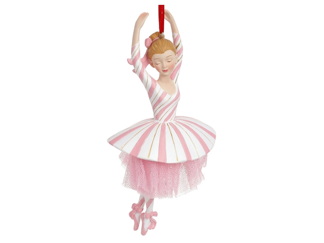 Декоративная подвесная фигурка Карамельная Балерина, 16,2см, цвет - розовый