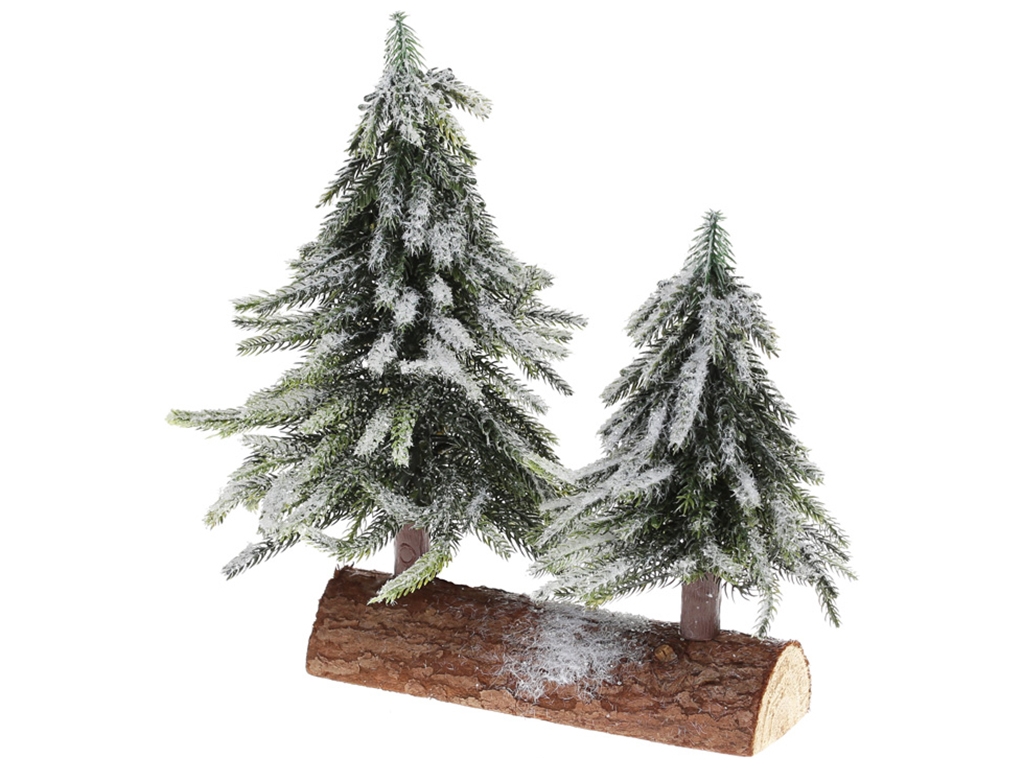 Елки декоративные заснеженная на подставке из дерева