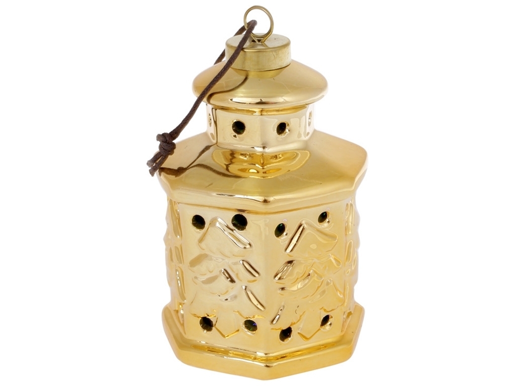 Декоративні підвісні Ліхтарики з LED підсвічуванням, 11,7см, колір - золото, 972-141