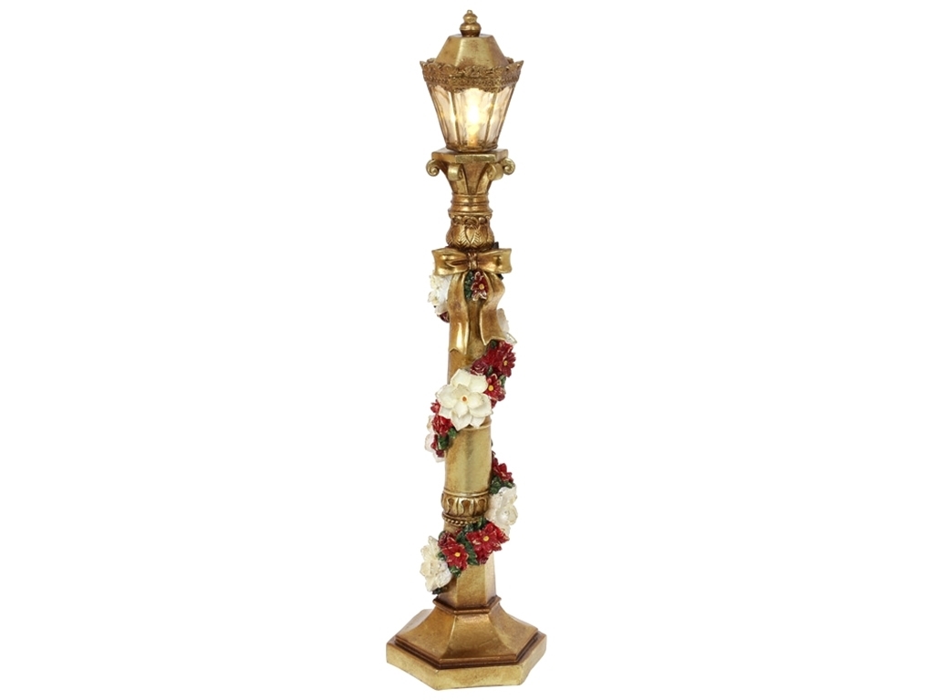 Декоративний Ліхтар у квітах з LED підсвічуванням на батарейках (2хААА), 48см