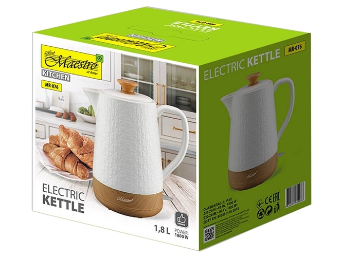 Электрический чайник Maestro, кераміка, 1800Вт, 1,8л (дисковый нагреватель)