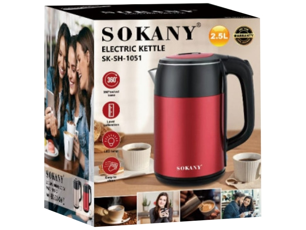 Електричний чайник Sokany, 2000Вт, 2,5л