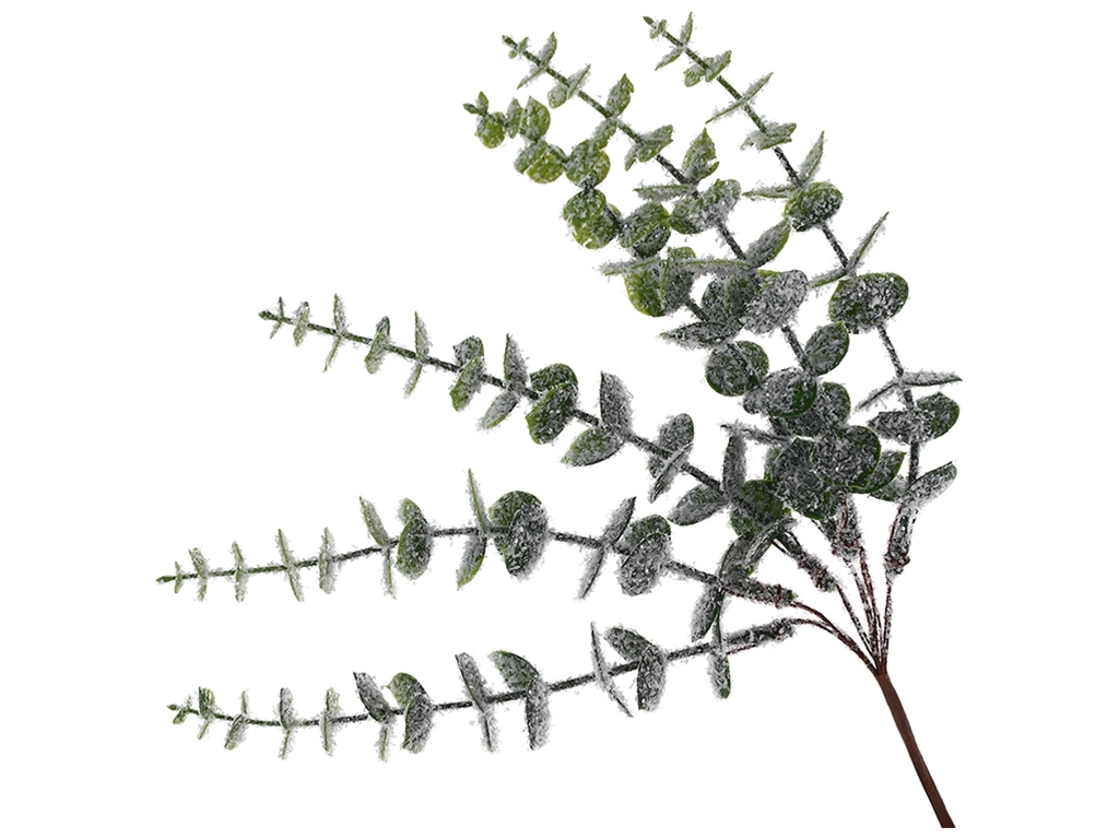 Эвкалипт пучок, 25см, цвет - зеленый с переходом от светлого к темному с глиттером