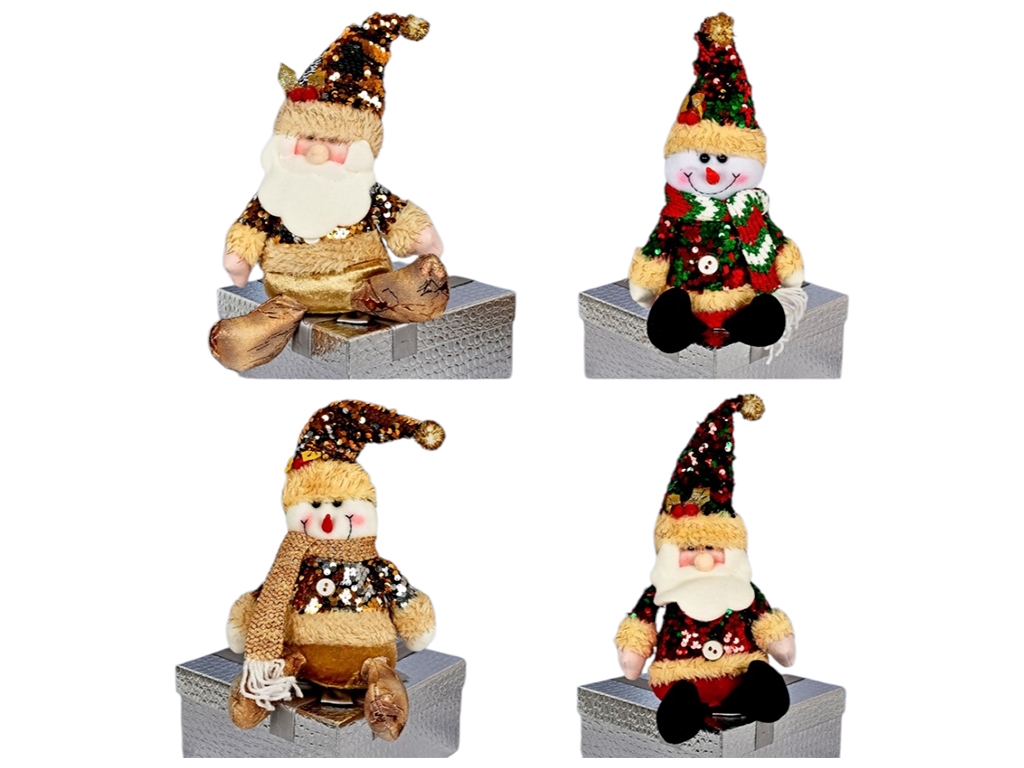 Фигура новогодняя Santa Snowman, 38см