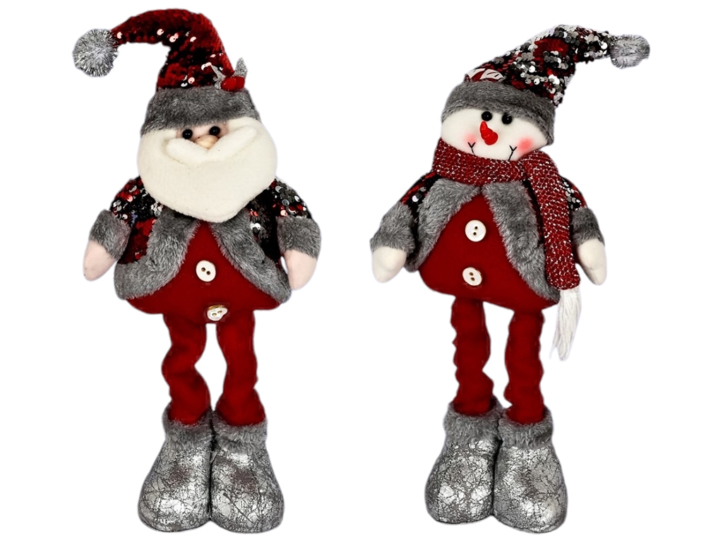 Фігура новорічна Santa Snowman, 62см, ноги-телескоп