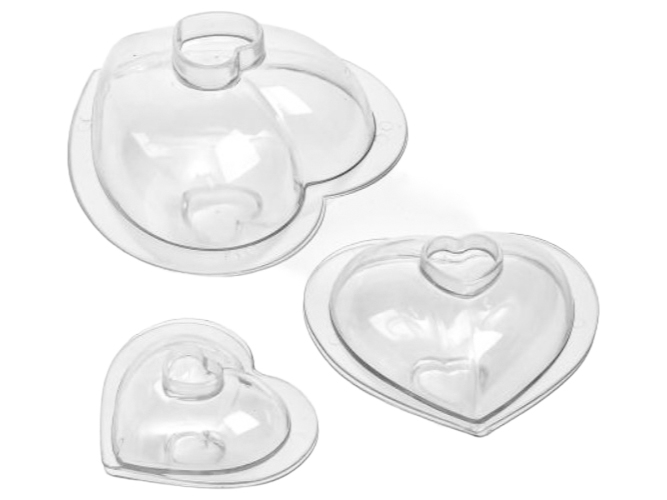 Форма для шоколада Heart, акриловая, 10х11см (цена за упаковку 3шт)