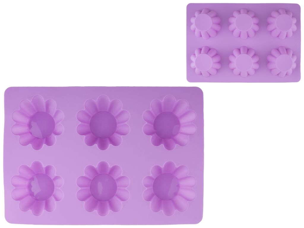 Форма для выпечки силиконовая "Кексы" на 6 емкостей 25,7х17,8х3см