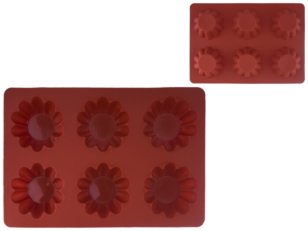 Форма для выпечки силиконовая "Кексы" на 6 емкостей 25,7х17,8х3см