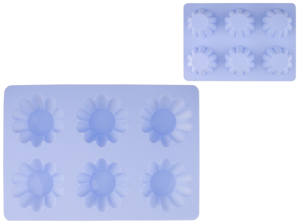 Форма для выпечки силиконовая "Кексы" на 6 емкостей 25,7х17,8х3см