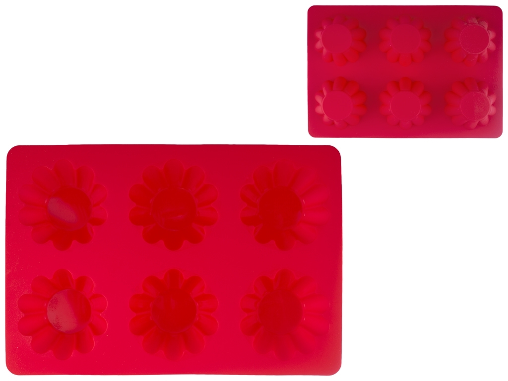 Форма для выпечки силиконовая "Кексы" на 6 емкостей 25,7х17,8х3см