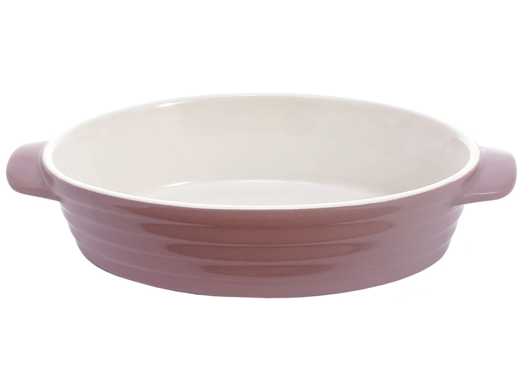 Форма для запекания, с ручками, овальная, цвет - какао с молоком