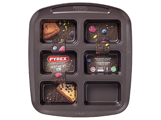 Форма міні-cake Pyrex Asimetria, прямокутна, 6шт, 3426470275446