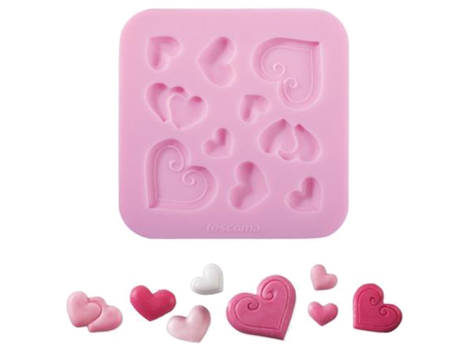 Форма силиконовая DELICIA DECO сердечки, на 10 порций, 13х13см 50088