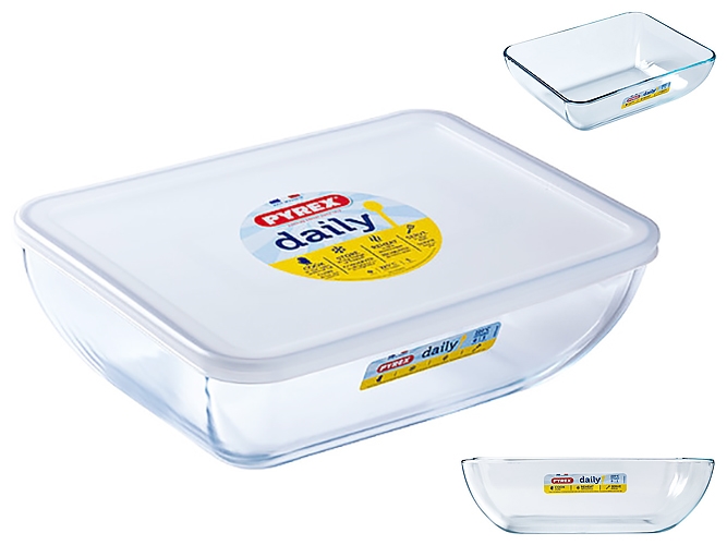 Форма Pyrex Daily, 27х22см, с крышкой, прямоугольная, 3,5л, 3426470288767