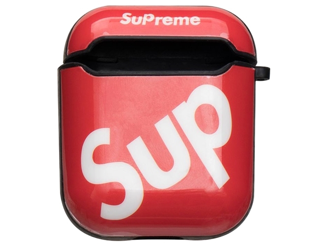 Футляр для Наушников Airpods 1/2 Glossy Brand, 01,Sup red