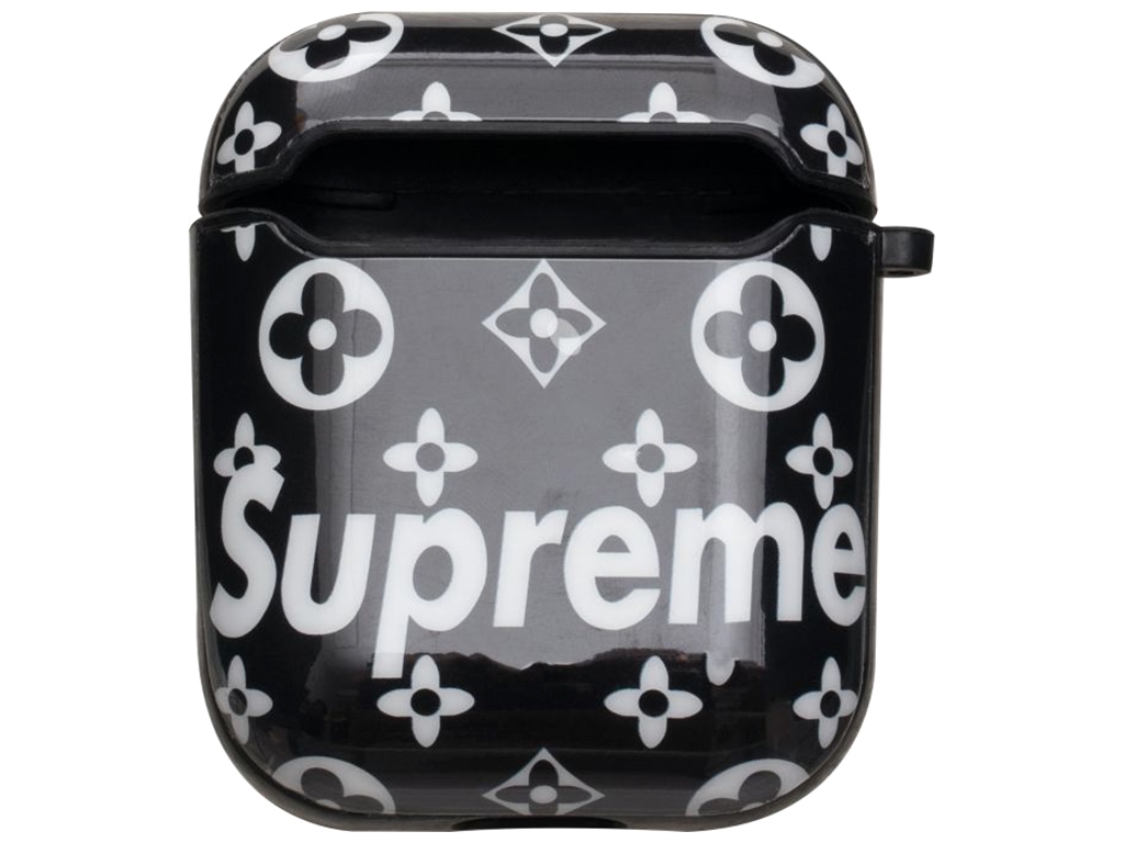Футляр для Навушників Airpods 1/2 Glossy Brand, 04, Supreme black