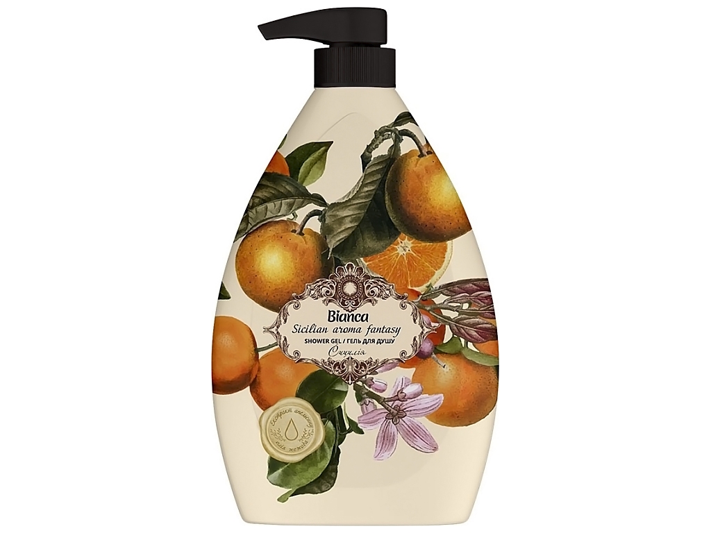 Гель для душа Bianca Sicilian aroma fantasy, с экстрактом апельсина и маслом жожоба, 1л