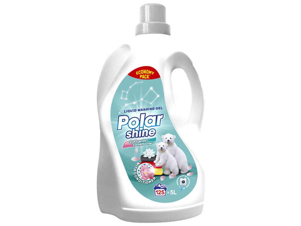 Гель для стирки Polar Shine Universal 2в1 с добавлением кондиционера, 5л