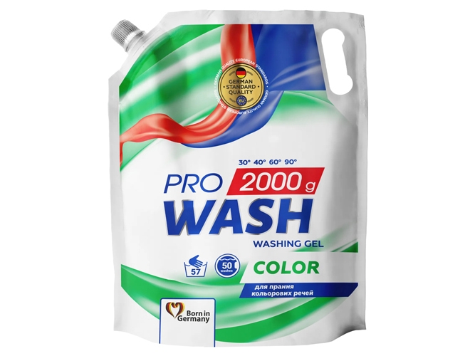 Гель для прання Pro Wash Color для кольорових речей, 2л 02444