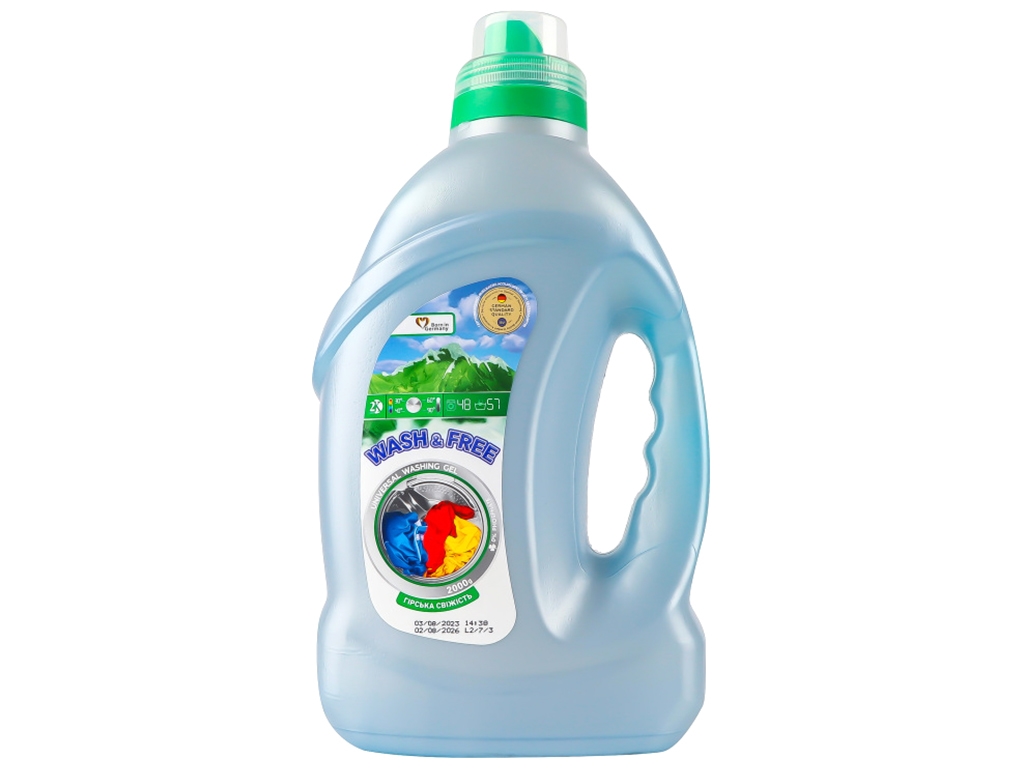 Гель для прання універсальний Wash&Free Гірська свіжість, 2л