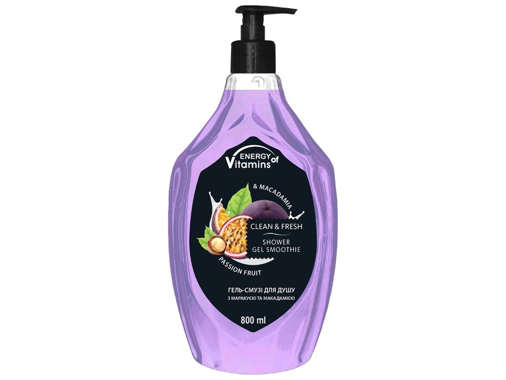 Гель-смузи для душа Energy of Vitamins Passion fruit & Macadamia, 800мл